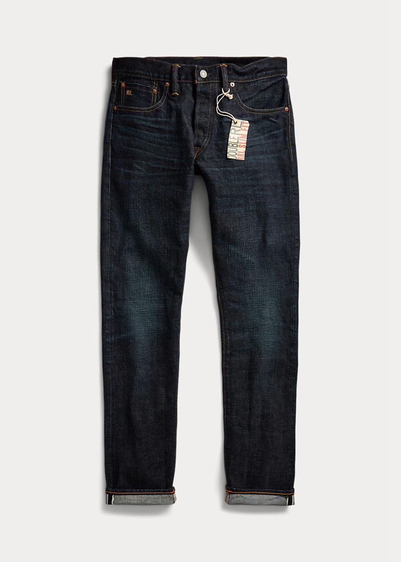 RRL ジーンズ メンズ ネイビー スリム フィット Bristow Selvedge NQCUP3182